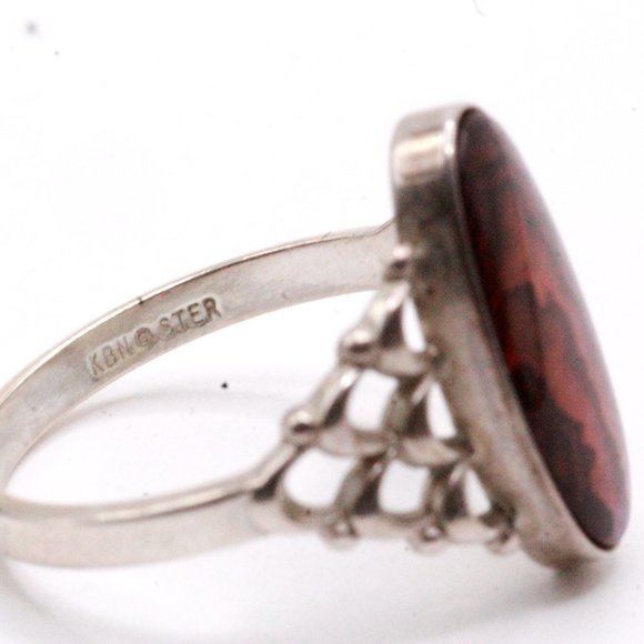 KABANA KBN Sterling Silver Purpleish Abalone Cut Out Oblong Ring - Picture 5 of 5